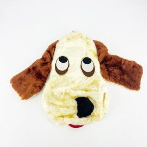 Bantam Vintage Plush Morgan Dog Face Squeak Nose Zipper Back pouch 14”